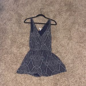 Blue and White Romper- with pockets